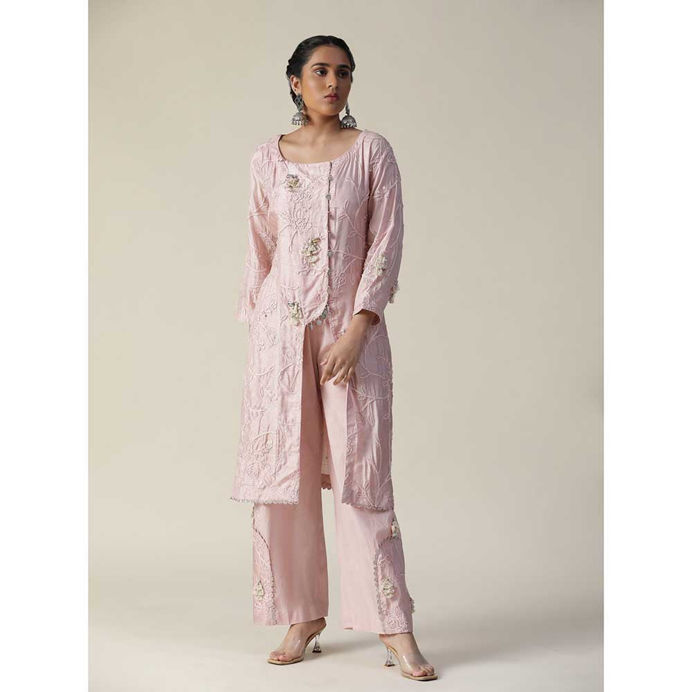 Arpita Sulakshana Pastel Pink Embroidered Kurta (Set of 3)