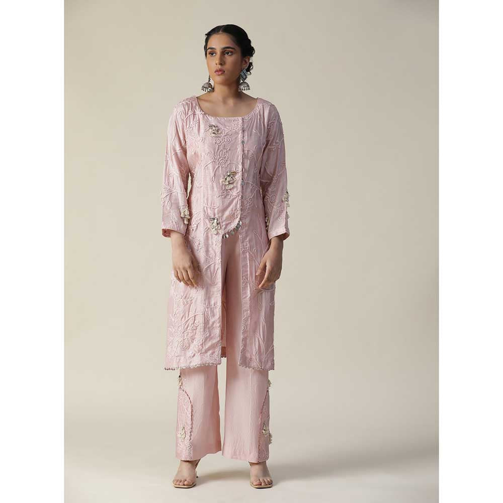 Arpita Sulakshana Pastel Pink Embroidered Kurta (Set of 3)