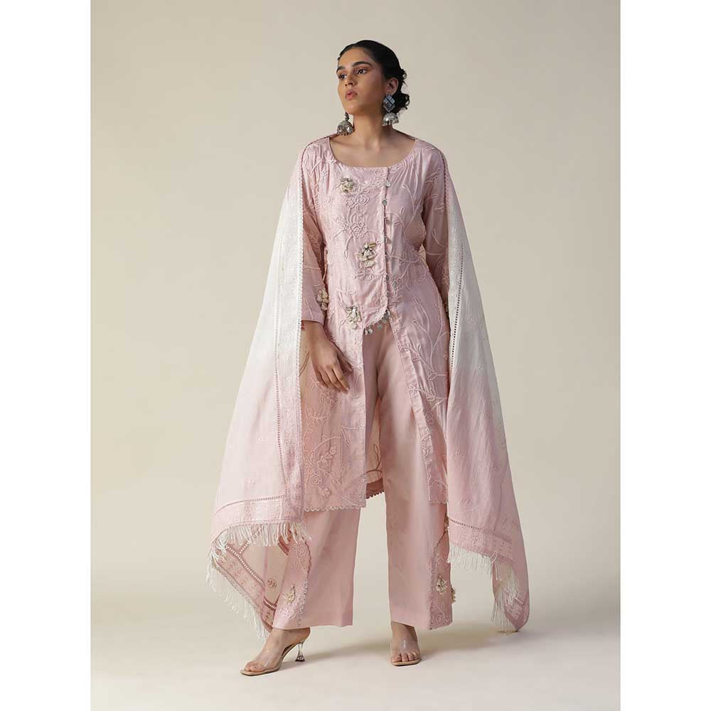 Arpita Sulakshana Pastel Pink Embroidered Kurta (Set of 3)