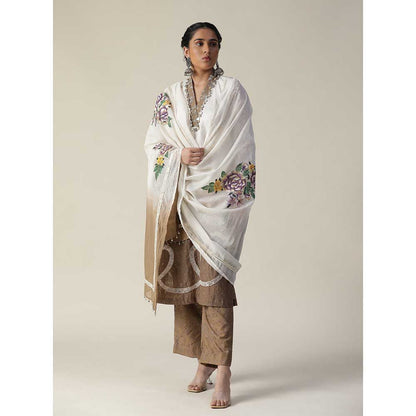 Arpita Sulakshana White Brown Ombre Kurta (Set of 3)