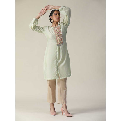 Arpita Sulakshana Pistachio Green Scoop Kurta (Set of 2)
