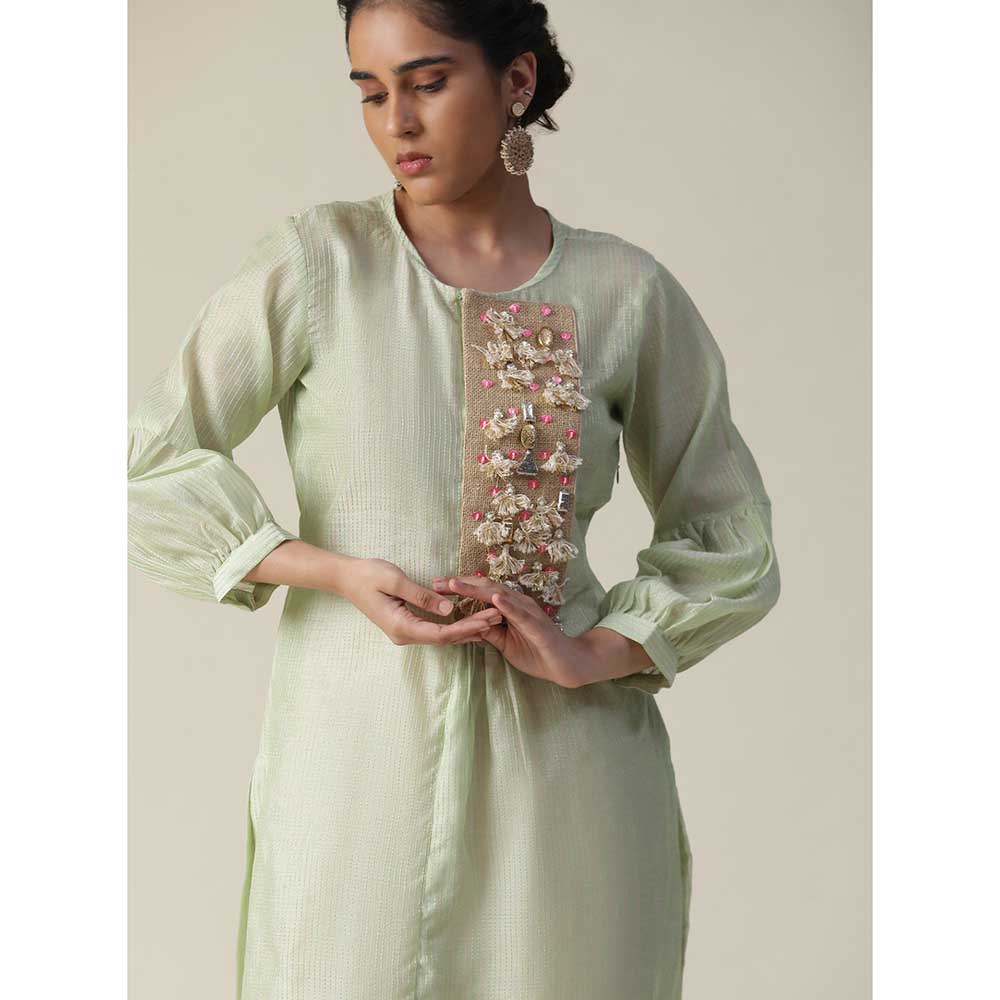 Arpita Sulakshana Pistachio Green Scoop Kurta (Set of 2)