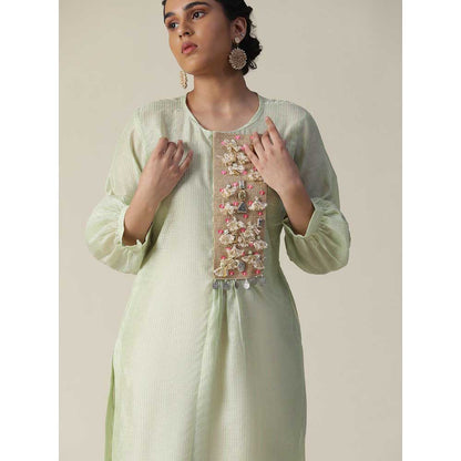 Arpita Sulakshana Pistachio Green Scoop Kurta (Set of 2)