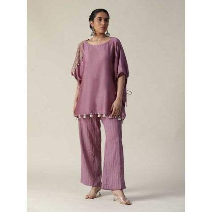 Arpita Sulakshana Rosy Mauve Embroidered Short Kaftan (Set of 2)