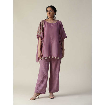Arpita Sulakshana Rosy Mauve Embroidered Short Kaftan (Set of 2)
