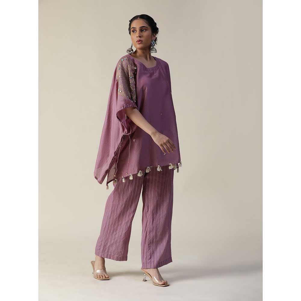 Arpita Sulakshana Rosy Mauve Embroidered Short Kaftan (Set of 2)