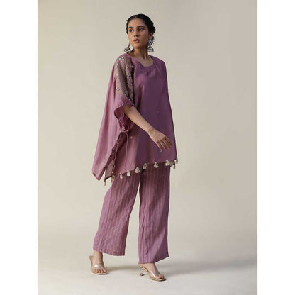 Arpita Sulakshana Rosy Mauve Embroidered Short Kaftan (Set of 2)