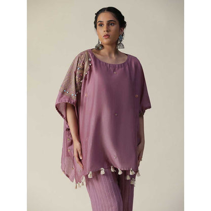 Arpita Sulakshana Rosy Mauve Embroidered Short Kaftan (Set of 2)