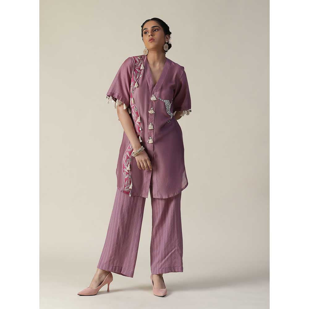 Arpita Sulakshana Rosy Mauve Hand Painted Embroidered Co-Ord (Set of 2)