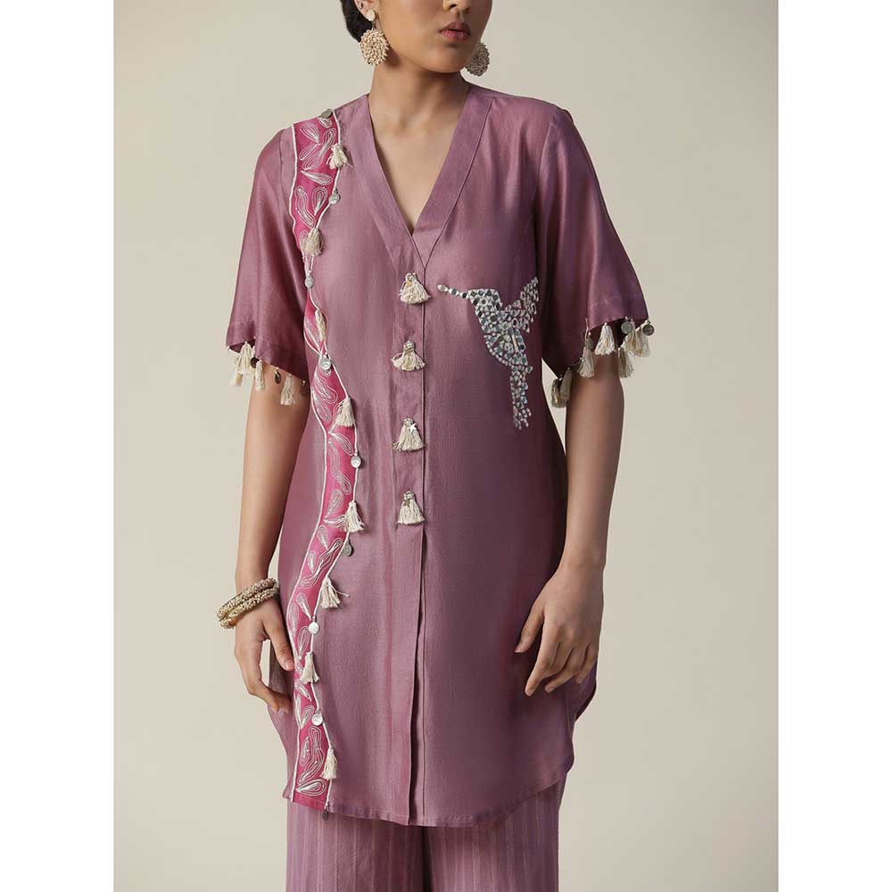 Arpita Sulakshana Rosy Mauve Hand Painted Embroidered Co-Ord (Set of 2)