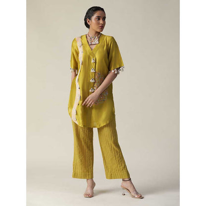 Arpita Sulakshana Bumblebee Yellow Hand Painted Embroidered Co-Ord (Set of 2)