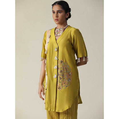 Arpita Sulakshana Bumblebee Yellow Hand Painted Embroidered Co-Ord (Set of 2)