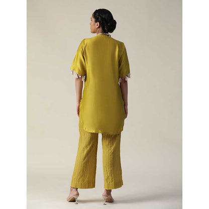 Arpita Sulakshana Bumblebee Yellow Hand Painted Embroidered Co-Ord (Set of 2)