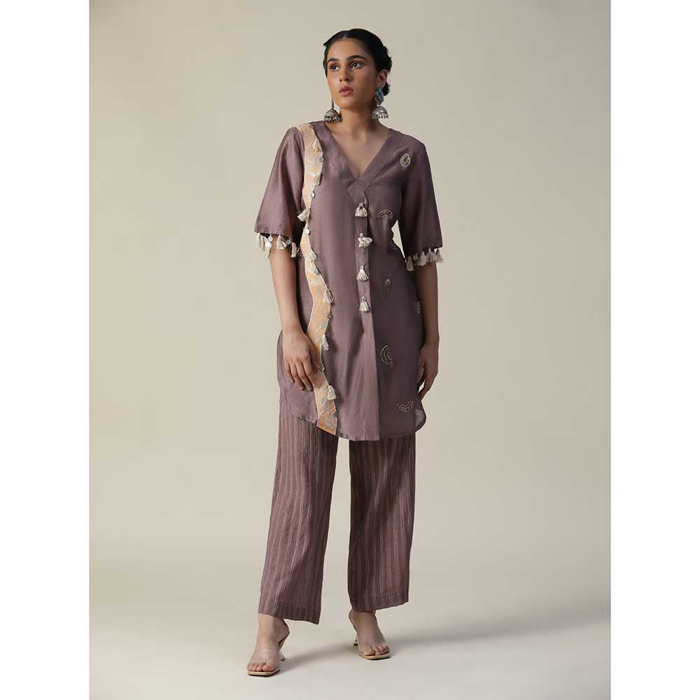Arpita Sulakshana Deep Taupe Hand Painted Embroidered Co-Ord (Set of 2)