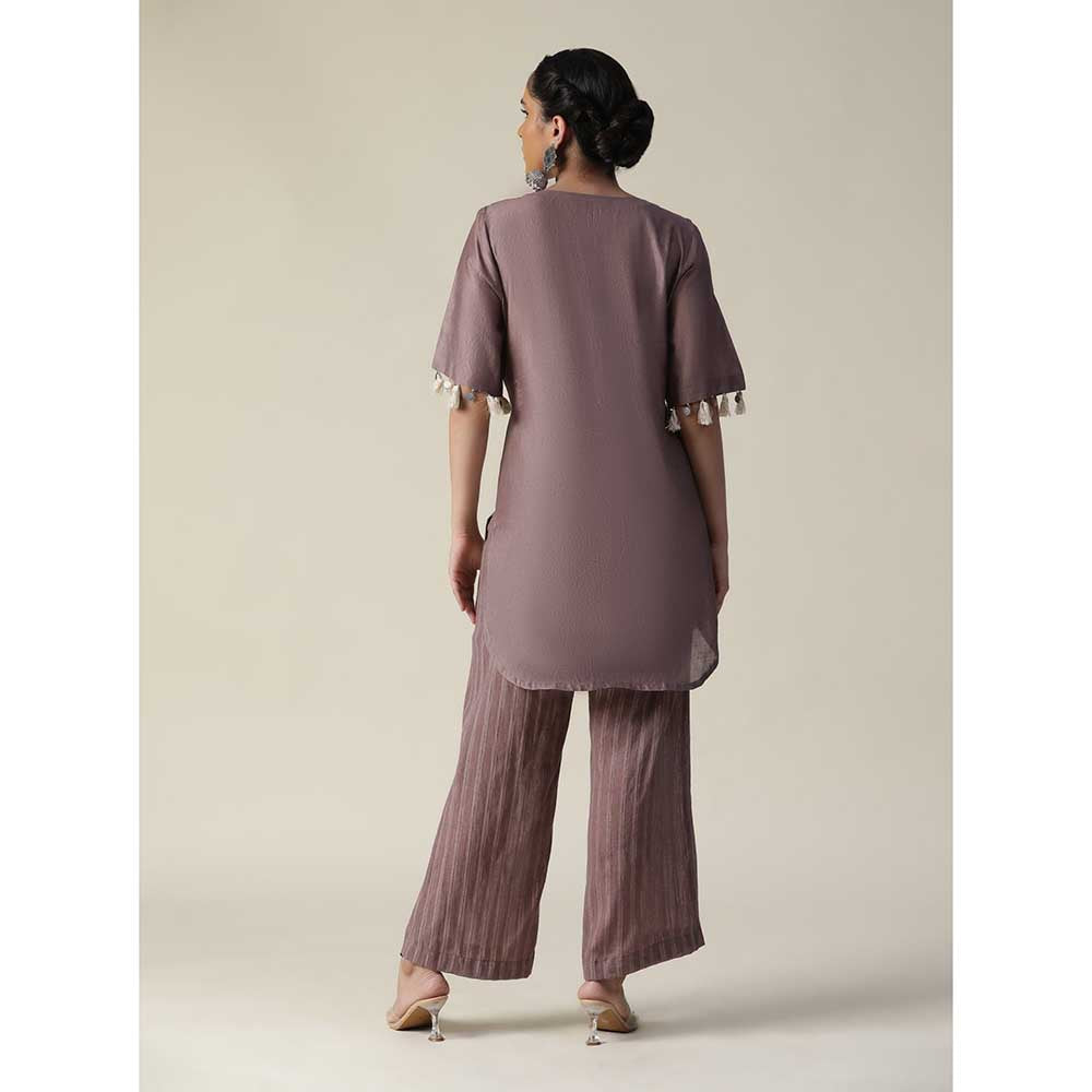 Arpita Sulakshana Deep Taupe Hand Painted Embroidered Co-Ord (Set of 2)