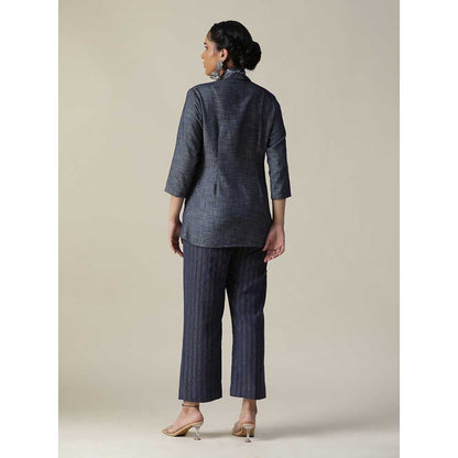 Arpita Sulakshana Blue Denim Embellished Co-Ord (Set of 3)