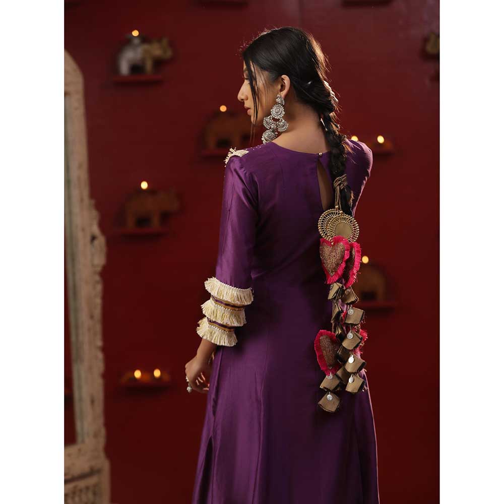 Arpita Sulakshana Purple Shringaar A-Line Kurta with Churidar and Dupatta (Set of 3)