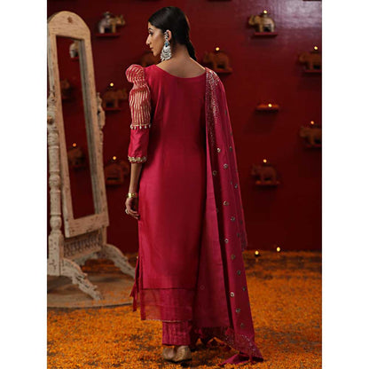 Arpita Sulakshana Pink Baghi Signature Kurta with Pant and Dupatta (Set of 3)