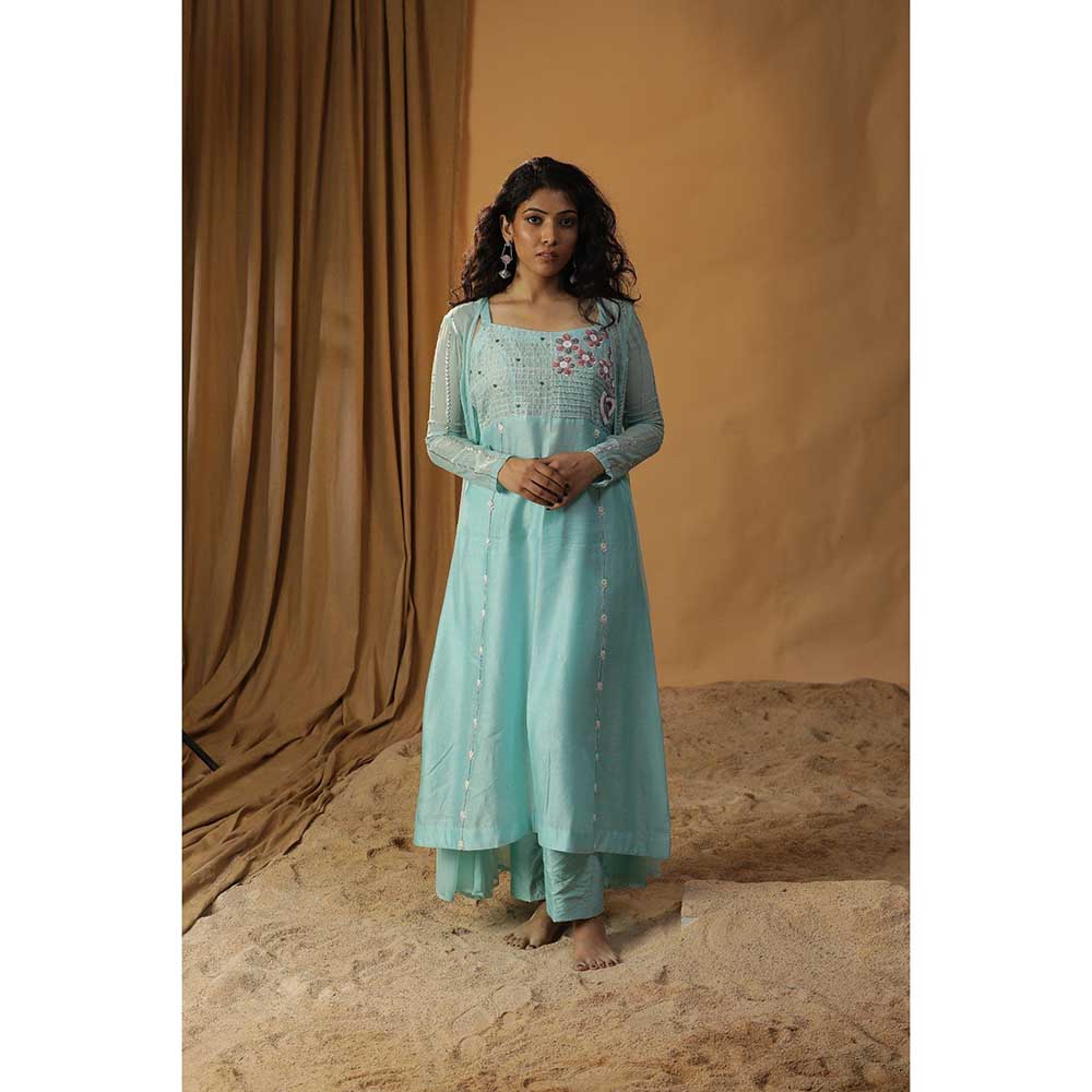 Arpita Sulakshana Sku Blue Dress with Jacket (Set of 2)