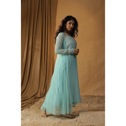 Arpita Sulakshana Sku Blue Dress with Jacket (Set of 2)