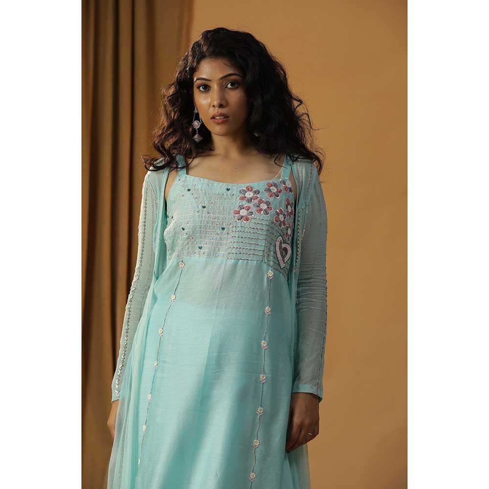 Arpita Sulakshana Sku Blue Dress with Jacket (Set of 2)