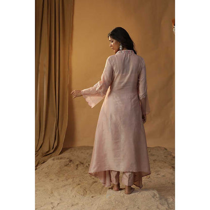 Arpita Sulakshana Light Pink Handpainted A-Line Kurta (Set of 2)