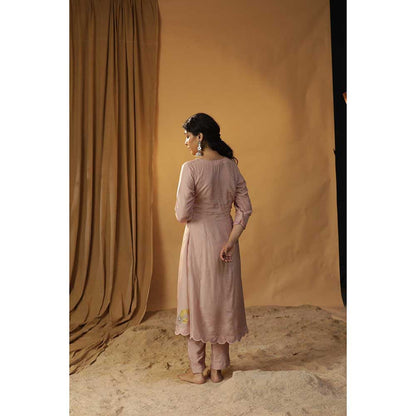 Arpita Sulakshana Baby Pink Foil Painted Suit (Set of 3)