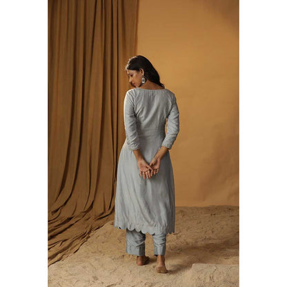 Arpita Sulakshana Ice Blue Foil Painted Suit (Set of 3)