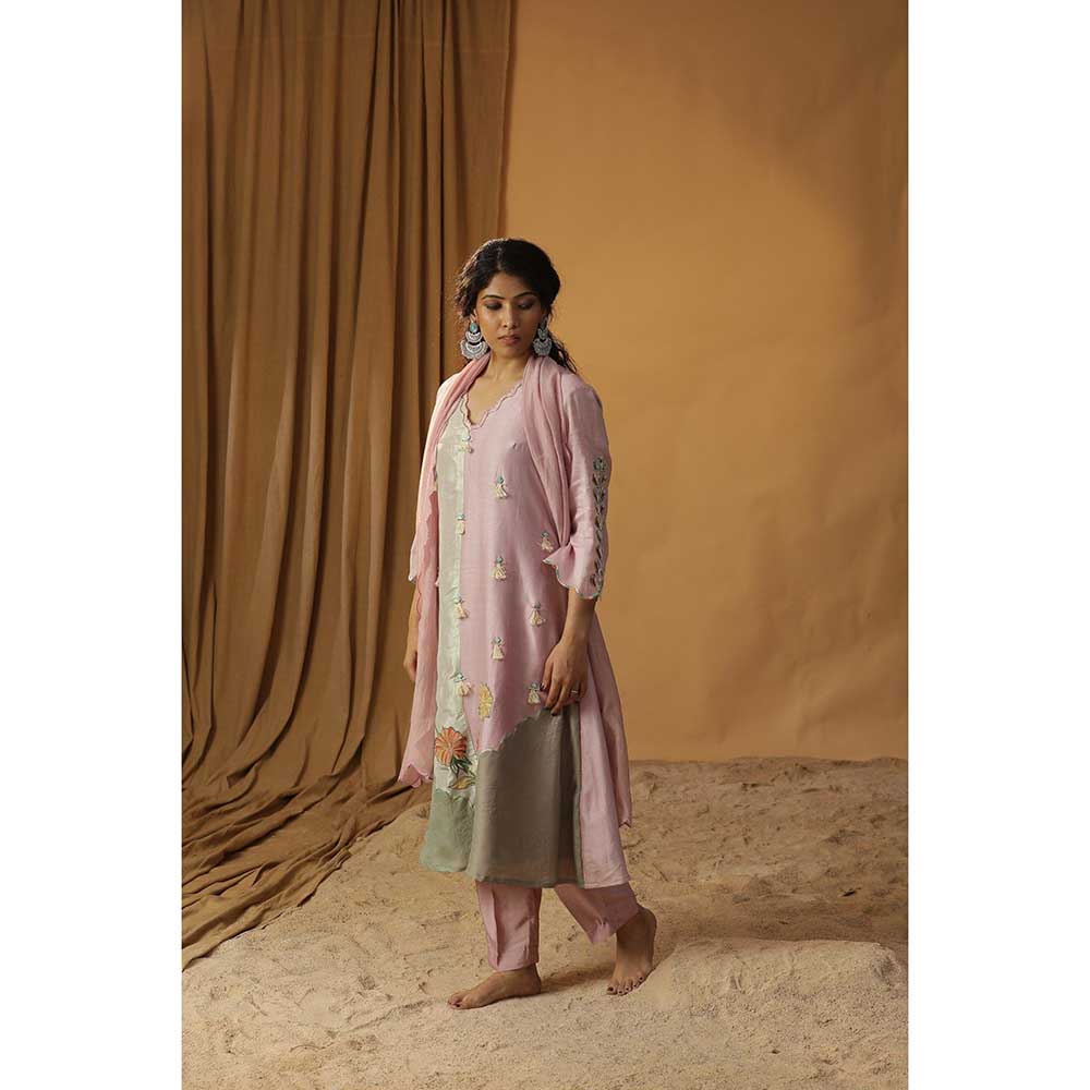Arpita Sulakshana Baby Lavender Chanderi Silk Suit (Set of 3)