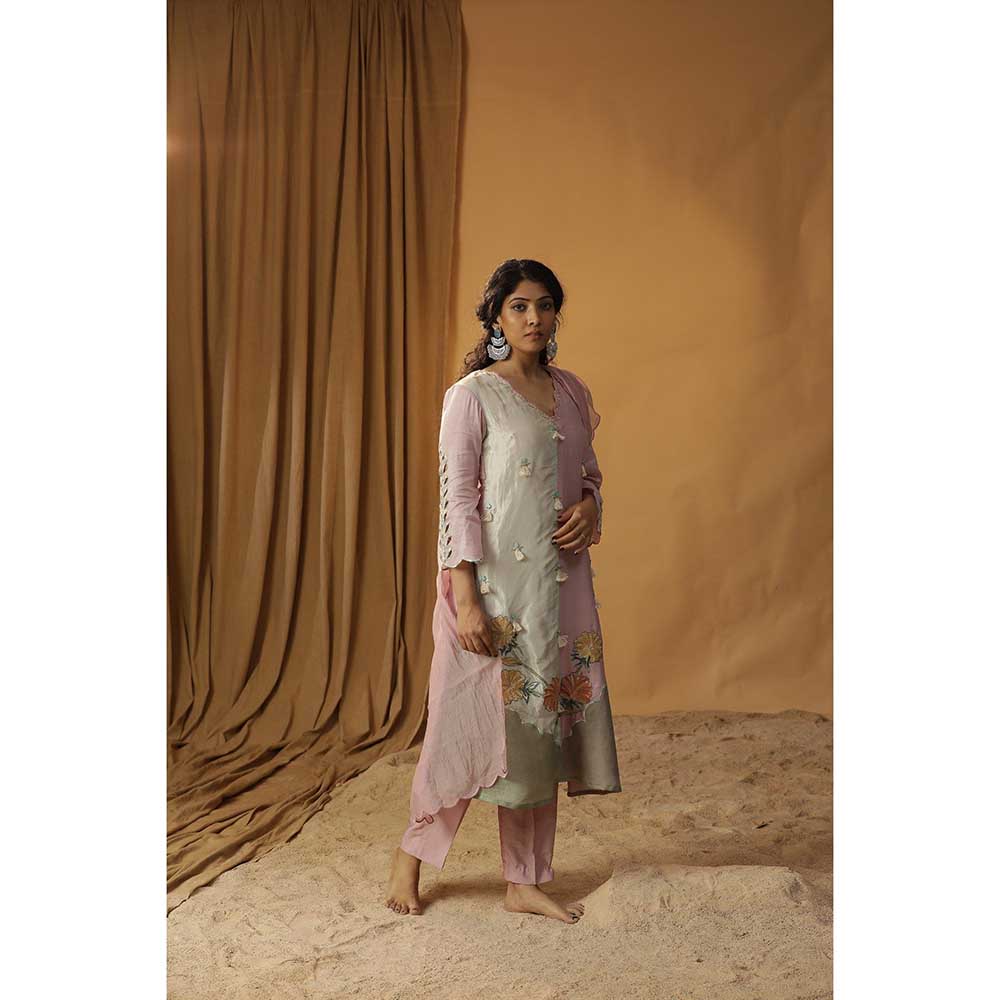 Arpita Sulakshana Baby Lavender Chanderi Silk Suit (Set of 3)