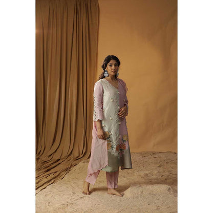 Arpita Sulakshana Baby Lavender Chanderi Silk Suit (Set of 3)