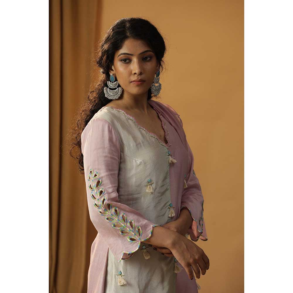 Arpita Sulakshana Baby Lavender Chanderi Silk Suit (Set of 3)