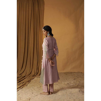 Arpita Sulakshana Baby Lavender Chanderi Silk Suit (Set of 3)