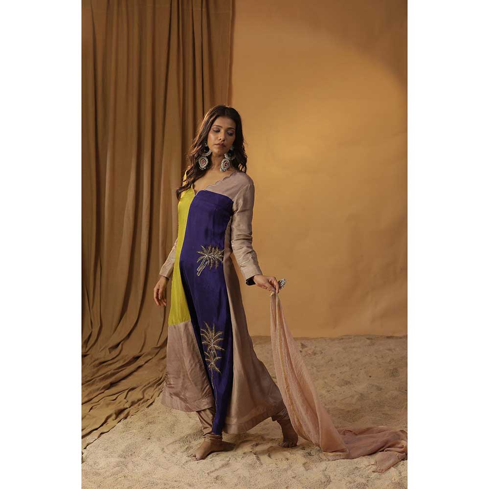 Arpita Sulakshana Multi-Color Block Print Leopard Scarf Suit (Set of 3)