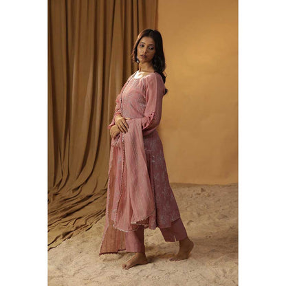 Arpita Sulakshana Pink Pyaazi Embroidered Suit (Set of 3)
