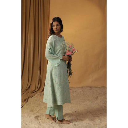Arpita Sulakshana Sea Green Embroidered Suit (Set of 3)