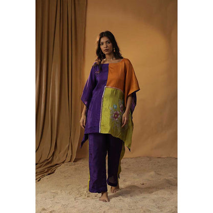 Arpita Sulakshana Multi-Color Floral Block Print Kaftan with Pant (Set of 2)