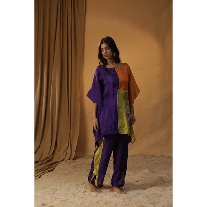 Arpita Sulakshana Multi-Color Floral Block Print Kaftan with Pant (Set of 2)