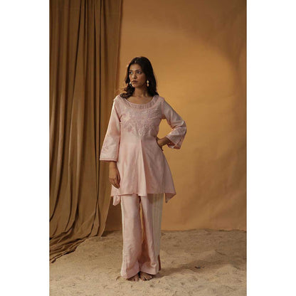Arpita Sulakshana Pastel Pink Embroidered Kurta with Pant (Set of 2)