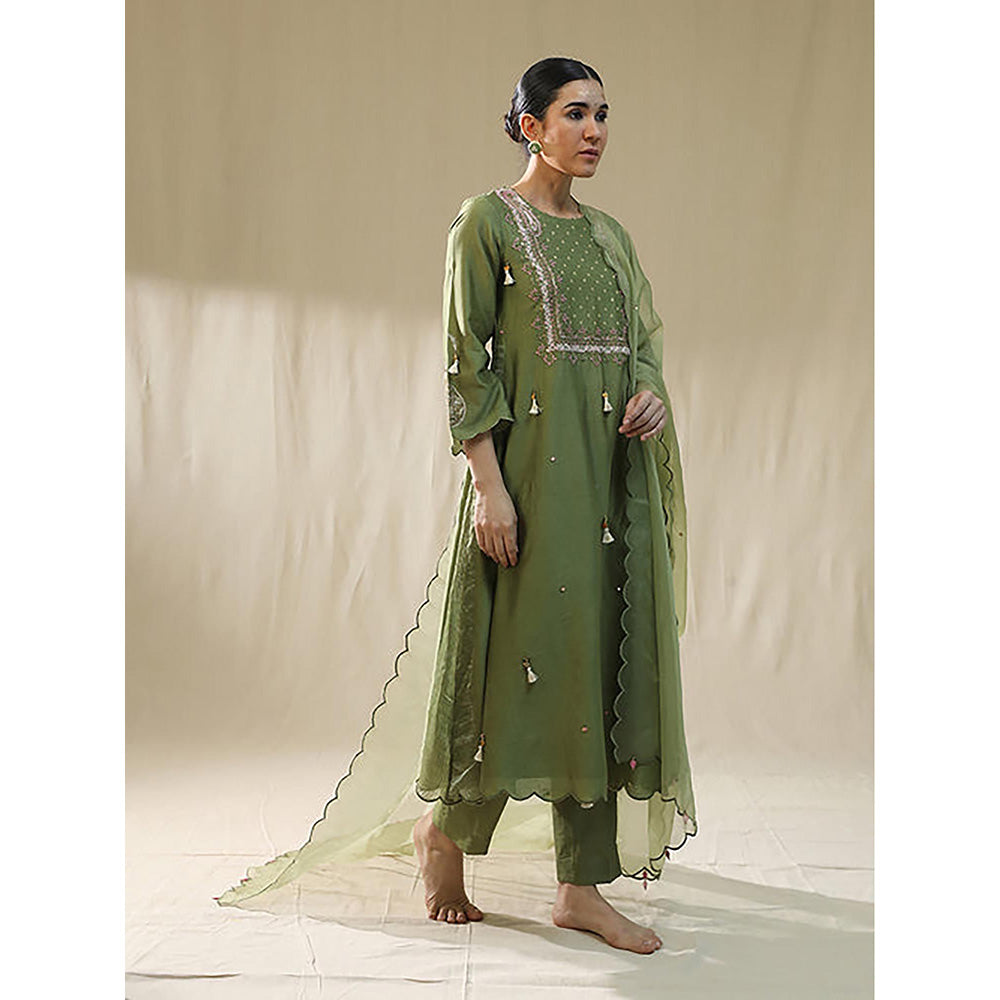 Arpita Sulakshana Pista Green A Line Suit Set
