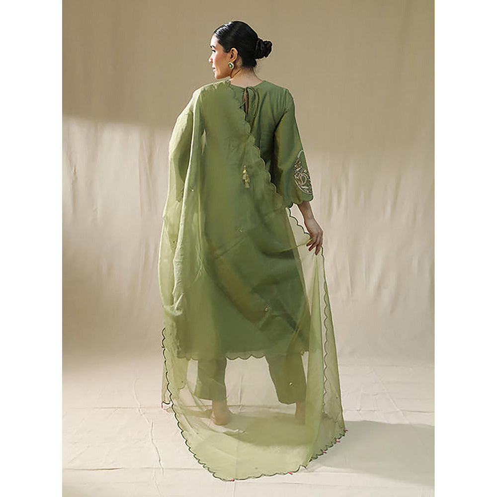 Arpita Sulakshana Pista Green A Line Suit Set