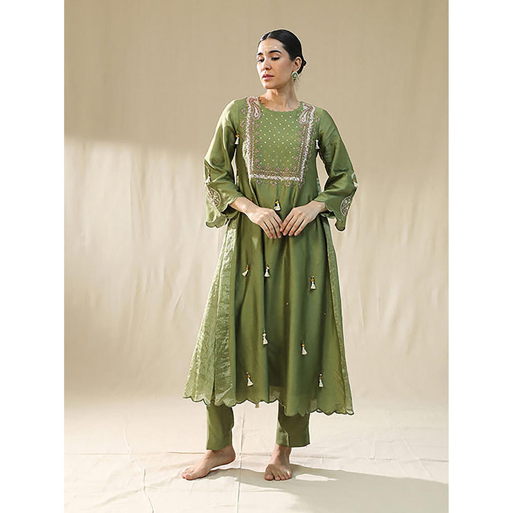 Arpita Sulakshana Pista Green A Line Suit Set