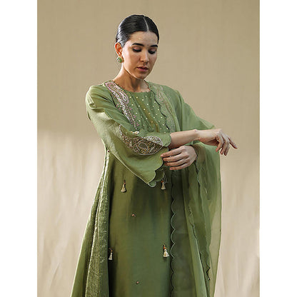 Arpita Sulakshana Pista Green A Line Suit Set