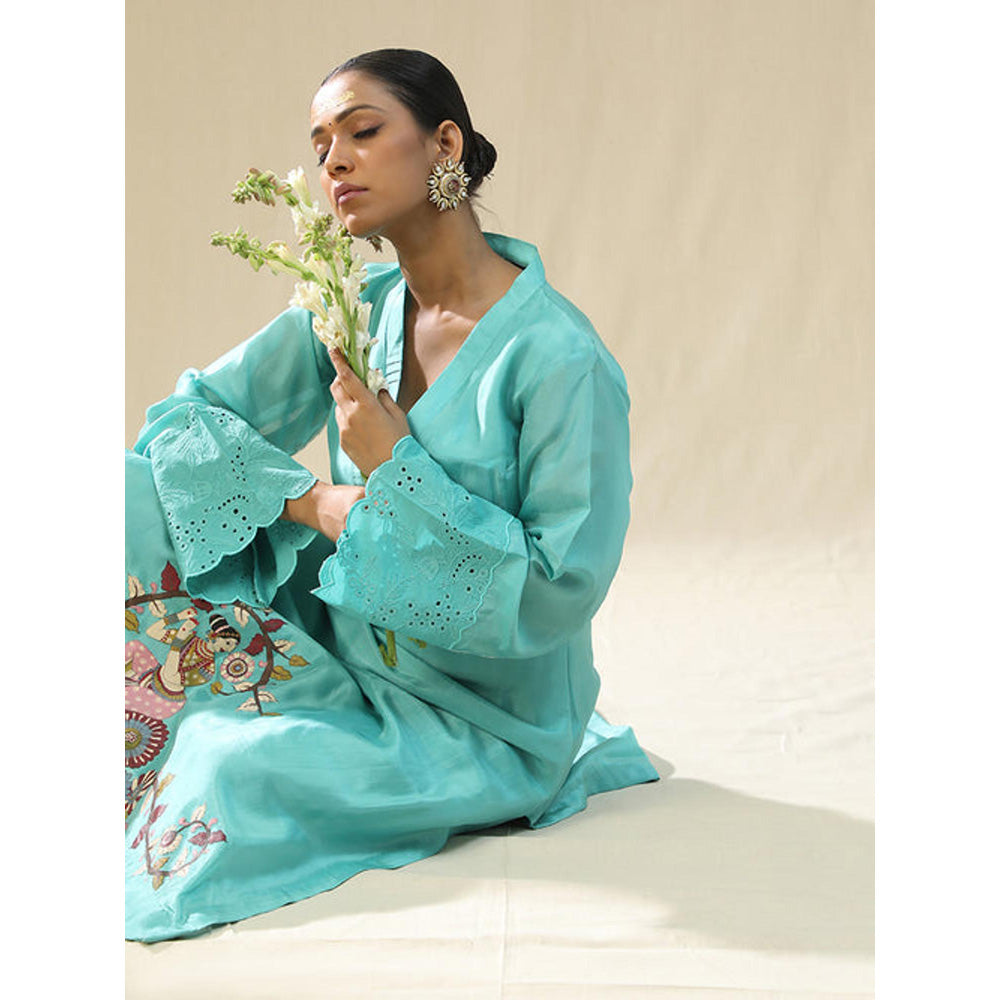 Arpita Sulakshana Green Butterfly Block Print Co-Ord Set