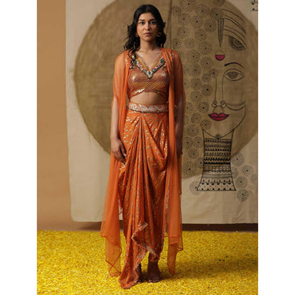 Arpita Sulakshana Burnt Orange Dhoti Co-Ord Set