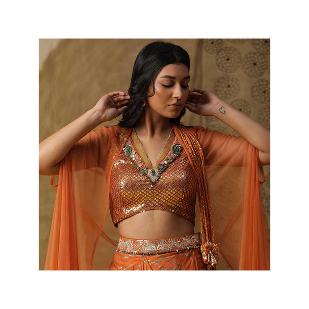 Arpita Sulakshana Burnt Orange Dhoti Co-Ord Set