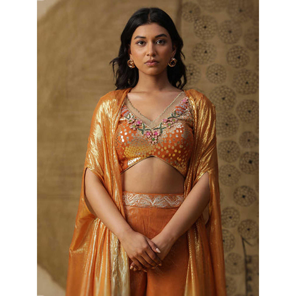 Arpita Sulakshana Apricot Cape Co-Ord Set