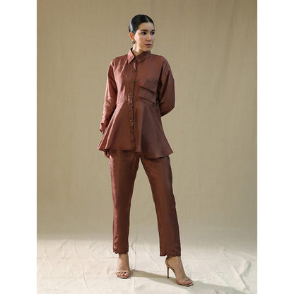 Arpita Sulakshana Brown Summer Silk Co-Ord Set