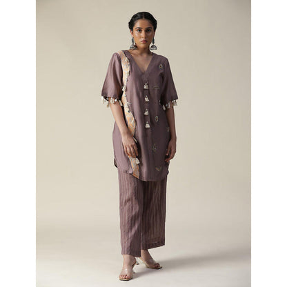 Arpita Sulakshana Deep Taupe Hand Painted Co-Ord Set