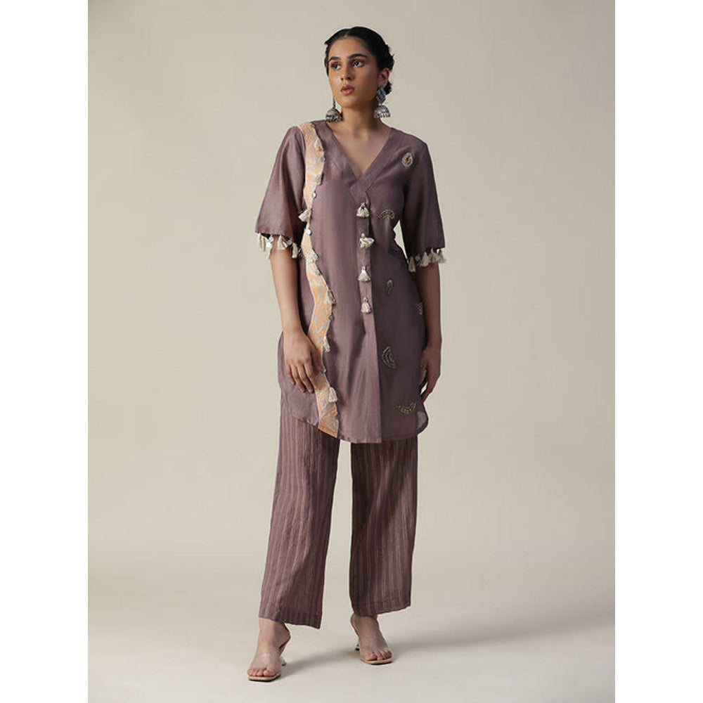 Arpita Sulakshana Deep Taupe Hand Painted Co-Ord Set